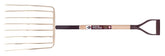 Garant 81087 Ensilage Fork, 13-1/2 in W Tine, 16 in L Tines, Narrow, Sharp Tine, 8-Tine, Steel Tine, Wood Handle